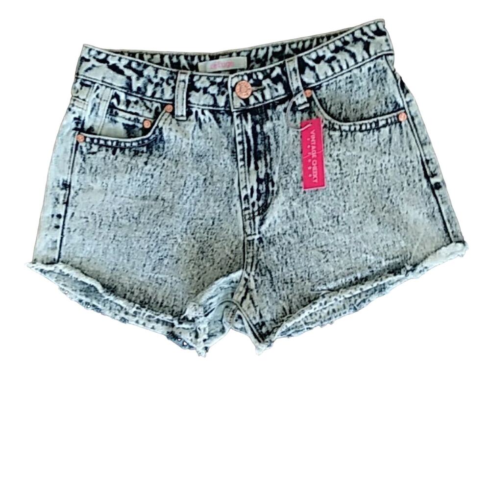 Refuge Stone Washed Vintage Cheeky Denim Shorts NWT